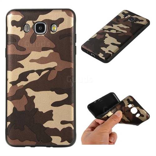 Camouflage Soft TPU Back Cover for Samsung Galaxy J7 2016 J710 - Gold Coffee