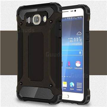 King Kong Armor Premium Shockproof Dual Layer Rugged Hard Cover for Samsung Galaxy J7 2016 J710 - Black Gold