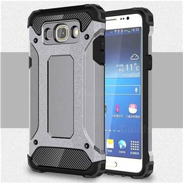 King Kong Armor Premium Shockproof Dual Layer Rugged Hard Cover for Samsung Galaxy J7 2016 J710 - Silver Grey