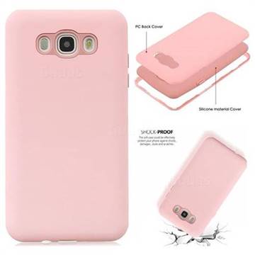 Matte PC + Silicone Shockproof Phone Back Cover Case for Samsung Galaxy J7 2016 J710 - Pink