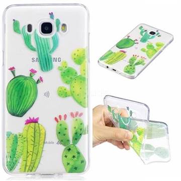 Green Cactus Super Clear Soft TPU Back Cover for Samsung Galaxy J7 2016 J710