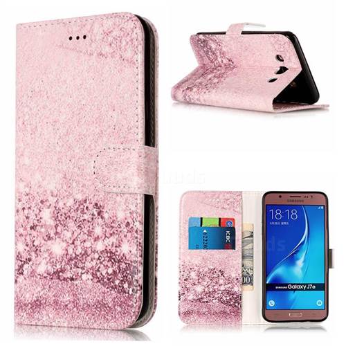 Glittering Rose Gold PU Leather Wallet Case for Samsung Galaxy J7 2016 J710