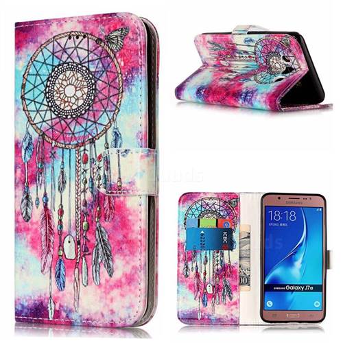 Butterfly Chimes PU Leather Wallet Case for Samsung Galaxy J7 2016 J710