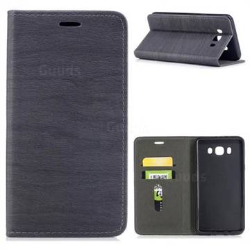Tree Bark Pattern Automatic suction Leather Wallet Case for Samsung Galaxy J7 2016 J710 - Gray