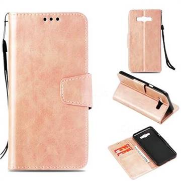 Retro Phantom Smooth PU Leather Wallet Holster Case for Samsung Galaxy J7 2016 J710 - Rose Gold