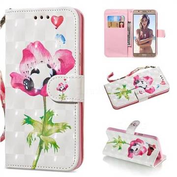 Flower Panda 3D Painted Leather Wallet Phone Case for Samsung Galaxy J7 2016 J710