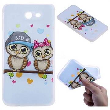 Couple Owls 3D Relief Matte Soft TPU Back Cover for Samsung Galaxy J7 2017 Halo US Edition