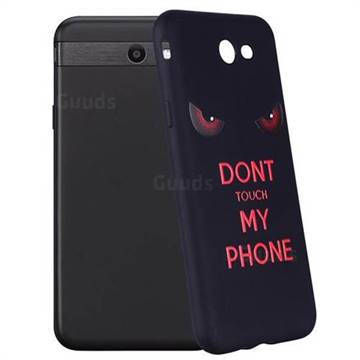 Red Eyes 3D Embossed Relief Black Soft Back Cover for Samsung Galaxy J7 2017 Halo US Edition
