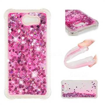 Dynamic Liquid Glitter Sand Quicksand TPU Case for Samsung Galaxy J7 2017 Halo US Edition - Pink Love Heart
