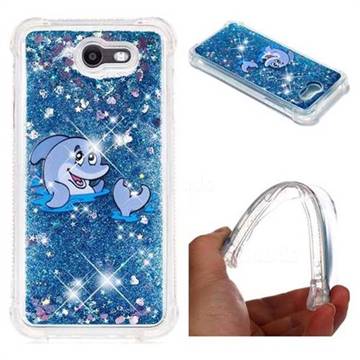 Happy Dolphin Dynamic Liquid Glitter Sand Quicksand Star TPU Case for Samsung Galaxy J7 2017 Halo US Edition
