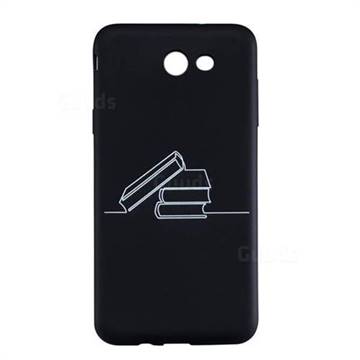 Book Stick Figure Matte Black TPU Phone Cover for Samsung Galaxy J7 2017 Halo US Edition