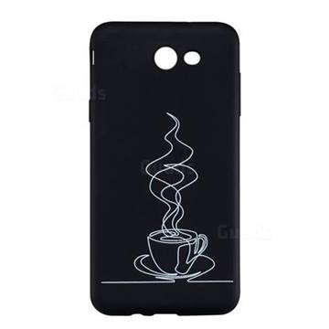 Coffee Cup Stick Figure Matte Black TPU Phone Cover for Samsung Galaxy J7 2017 Halo US Edition