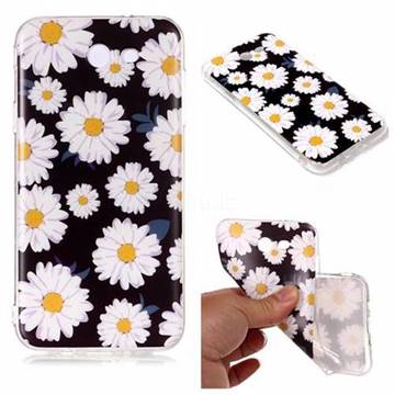 White Chrysanthemum Matte Soft TPU Back Cover for Samsung Galaxy J7 2017 Halo US Edition