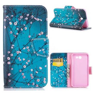 Blue Plum Leather Wallet Case for Samsung Galaxy J7 2017 Halo