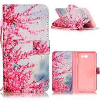 Plum Flower Leather Wallet Phone Case for Samsung Galaxy J7 2017 Halo