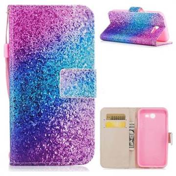 Rainbow Sand PU Leather Wallet Case for Samsung Galaxy J7 2017 Halo US Edition