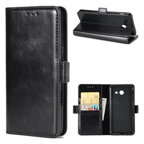 Luxury Crazy Horse PU Leather Wallet Case for Samsung Galaxy J7 2017 Halo US Edition - Black
