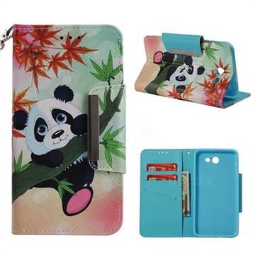Bamboo Panda Big Metal Buckle PU Leather Wallet Phone Case for Samsung Galaxy J7 2017 Halo US Edition