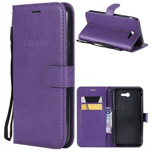 Retro Greek Classic Smooth PU Leather Wallet Phone Case for Samsung Galaxy J7 2017 Halo US Edition - Purple