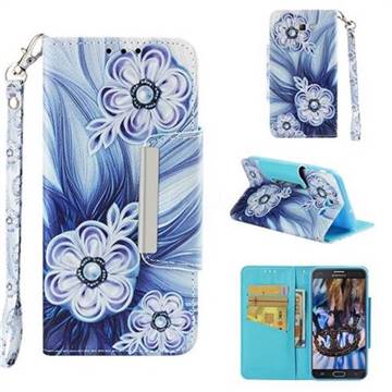 Button Flower Big Metal Buckle PU Leather Wallet Phone Case for Samsung Galaxy J7 2017 Halo US Edition