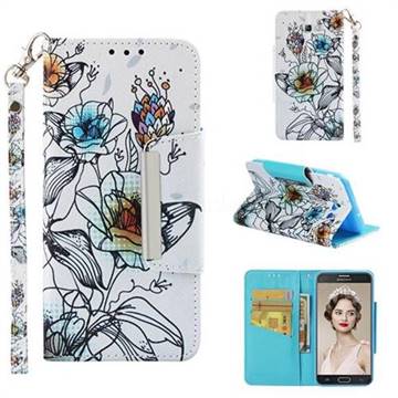 Fotus Flower Big Metal Buckle PU Leather Wallet Phone Case for Samsung Galaxy J7 2017 Halo US Edition