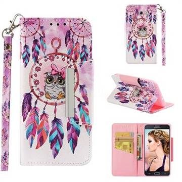 Owl Wind Chimes Big Metal Buckle PU Leather Wallet Phone Case for Samsung Galaxy J7 2017 Halo US Edition