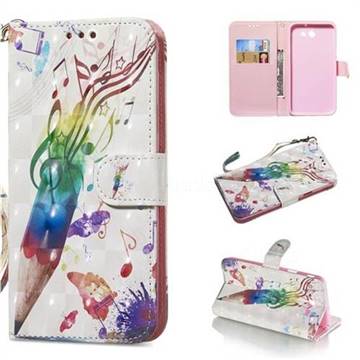 Music Pen 3D Painted Leather Wallet Phone Case for Samsung Galaxy J7 2017 Halo US Edition