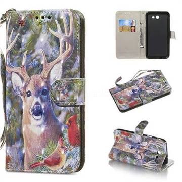 Elk Deer 3D Painted Leather Wallet Phone Case for Samsung Galaxy J7 2017 Halo US Edition