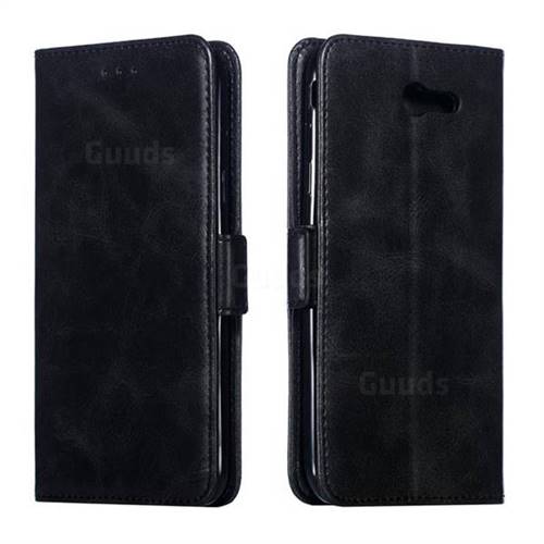 Retro Classic Calf Pattern Leather Wallet Phone Case for Samsung Galaxy J7 2017 Halo US Edition - Black