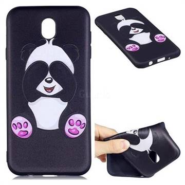 Lovely Panda 3D Embossed Relief Black Soft Back Cover for Samsung Galaxy J7 2017 J730