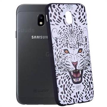 Snow Leopard 3D Embossed Relief Black Soft Back Cover for Samsung Galaxy J7 2017 J730 Eurasian