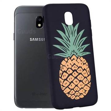 Big Pineapple 3D Embossed Relief Black Soft Back Cover for Samsung Galaxy J7 2017 J730 Eurasian