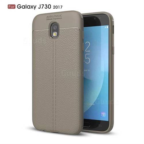 Luxury Auto Focus Litchi Texture Silicone TPU Back Cover for Samsung Galaxy J7 2017 J730 Eurasian - Gray