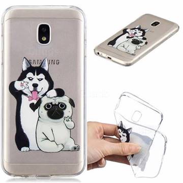 Selfie Dog Clear Varnish Soft Phone Back Cover for Samsung Galaxy J7 2017 J730 Eurasian