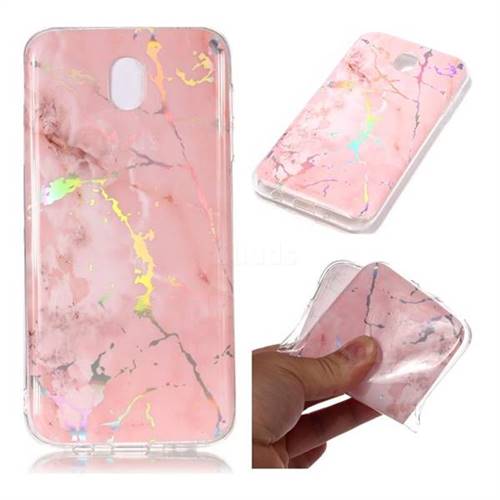 Powder Pink Marble Pattern Bright Color Laser Soft TPU Case for Samsung Galaxy J7 2017 J730 Eurasian