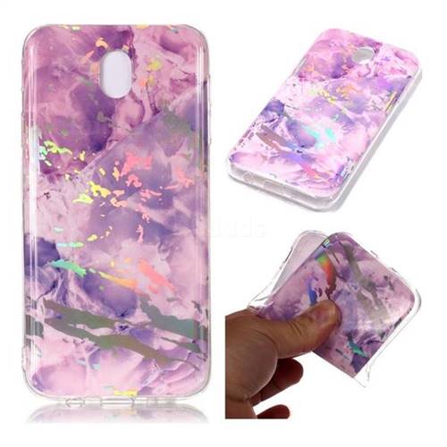 Purple Marble Pattern Bright Color Laser Soft TPU Case for Samsung Galaxy J7 2017 J730 Eurasian