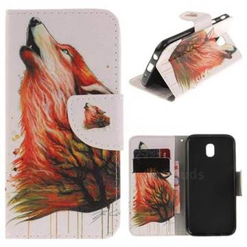 Color Wolf PU Leather Wallet Case for Samsung Galaxy J7 2017 J730 Eurasian