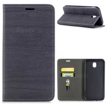 Tree Bark Pattern Automatic suction Leather Wallet Case for Samsung Galaxy J7 2017 J730 Eurasian - Gray