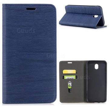 Tree Bark Pattern Automatic suction Leather Wallet Case for Samsung Galaxy J7 2017 J730 Eurasian - Blue