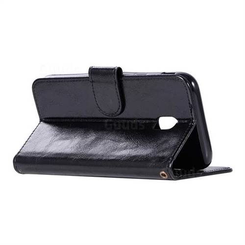 Luxury Retro Leather Wallet Case For Samsung Galaxy J7 2017 J730 Eurasian Black Leather Case