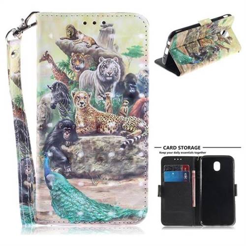 Beast Zoo 3D Painted Leather Wallet Phone Case for Samsung Galaxy J7 2017 J730 Eurasian