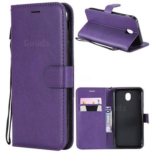 Retro Greek Classic Smooth PU Leather Wallet Phone Case for Samsung Galaxy J7 2017 J730 Eurasian - Purple