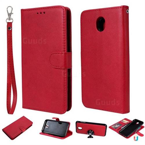 Retro Greek Detachable Magnetic PU Leather Wallet Phone Case for Samsung Galaxy J7 2017 J730 Eurasian - Red