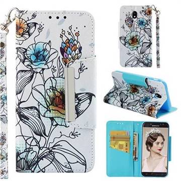Fotus Flower Big Metal Buckle PU Leather Wallet Phone Case for Samsung Galaxy J7 2017 J730 Eurasian