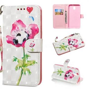 Flower Panda 3D Painted Leather Wallet Phone Case for Samsung Galaxy J7 2017 J730 Eurasian