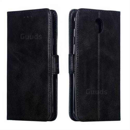 Retro Classic Calf Pattern Leather Wallet Phone Case for Samsung Galaxy J7 2017 J730 Eurasian - Black