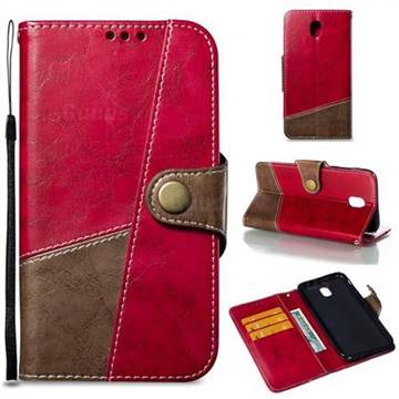 Retro Magnetic Stitching Wallet Flip Cover for Samsung Galaxy J7 2017 J730 Eurasian - Rose Red