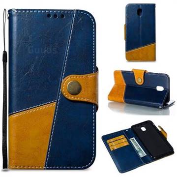 Retro Magnetic Stitching Wallet Flip Cover for Samsung Galaxy J7 2017 J730 Eurasian - Blue