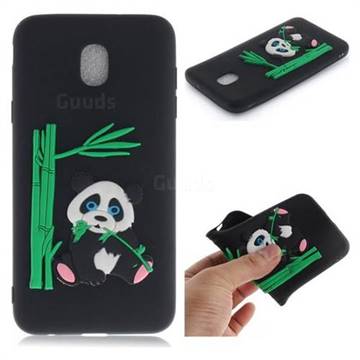 Panda Eating Bamboo Soft 3D Silicone Case for Samsung Galaxy J7 (2018) - Black