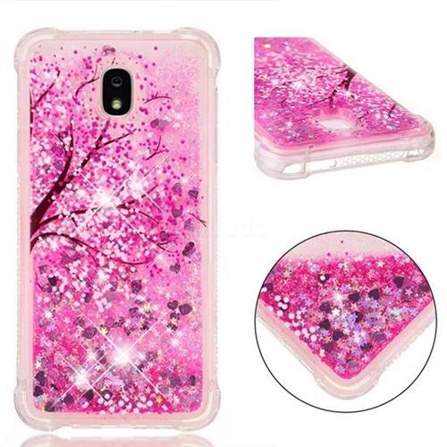 Pink Cherry Blossom Dynamic Liquid Glitter Sand Quicksand Star TPU Case for Samsung Galaxy J7 (2018)